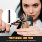 Professional Hair Comb Set 6-Piece – Barber & Salon Hair Cutting and Styling Combs Kit – Fine & Wide Tooth, Rat Tail & Sectioning Hairdressing Combs for All Hair Types
