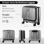 16 Inch Carry On Luggage with 2 Compartments - Image 9