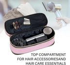 Hair Dryer Travel Carrying Case, Curling Iron Storage Bag, Slim Expandable Handheld Dual-Layer Travel Storage Bag for Dryer/Hair Tool Organizer/Style Organizer