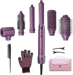 StyleVibe 6-in-1 Air Styler, Hair Dryer & Blow Dryer Brush with Travel Case - Auto Wrap Curls (L/R), Fast Drying, Thermal Round Brush for Smooth Blowouts & Frizz-Free Volume, No Heat Damage