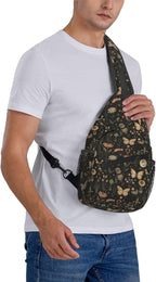 SUPLUCHOM Sling Bag Vintage Butterfly Moon Flower Hiking Daypack Crossbody - Image 8