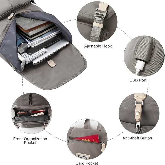 17" Laptop Backpack for Women & Men, Bookbag for Teen Girls & Boys Teenagers - Image 2