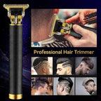Professional Cordless Hair Clipper and Trimmer for Men, T Blade Zero Gapped Rechargeable Beard Shaver, Hair Cutting Kit With Ear Spoon Tool Set, Black