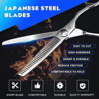 Sirabe Professional Hair Thinning Shears, 6.5" Extremely Sharp Blades for Thinning Hair with Gift Case, Barber Hair Cutting Texturizing Teeth Scissors for Salon Home Hairdressing, Men and Women