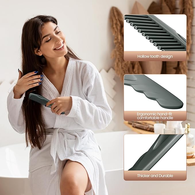 Dandruff Comb Green Upgraded Fine Tooth Scalp Detox Comb Lice for Women, Men & Kids Scalp Detoxing, Sweep & Massage Hair Brush Tool with Elegant Box for Hair Care
