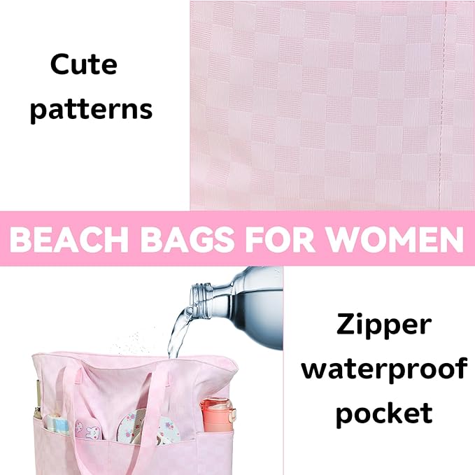 LEDAOU Beach Bag Waterproof Sandproof Women Tote Bag Pool Bag - Image 3