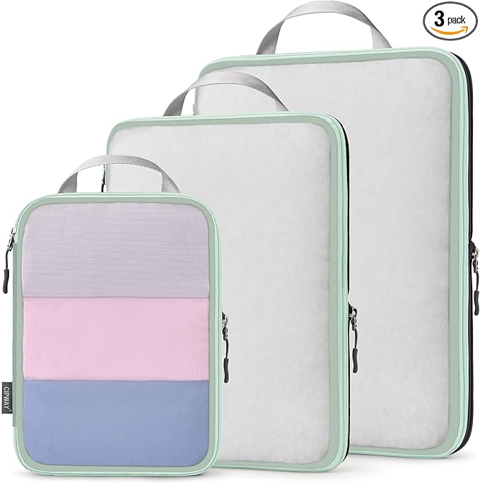 Cipway Mesh Compression Packing Cubes, Ultralight See Through Luggage Organizer by Cipway