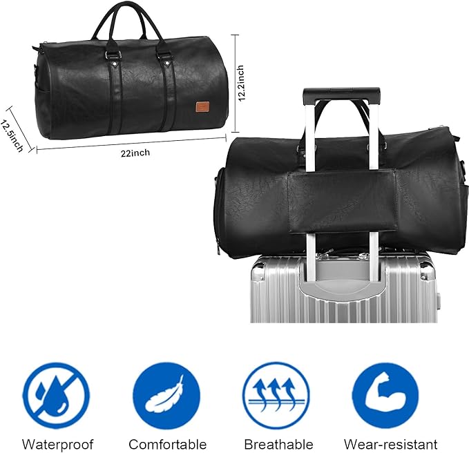 seyfocnia Convertible Travel Garment Bag, Carry on Garment Duffel Bag - Image 4
