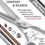 High-end Professional Hair Scissors Thinning Shears Barber Hair Cutting Teeth Shears Hairdressing Texturizing Scissor 6 Inch Stainless Steel Alloy For Women Men Kids Salon Hairdresser & Home
