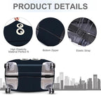 ANNA QUEEN Navy Blue Cartoon Eyes Luggage Cover, Funny Suitcase Protector - Image 4