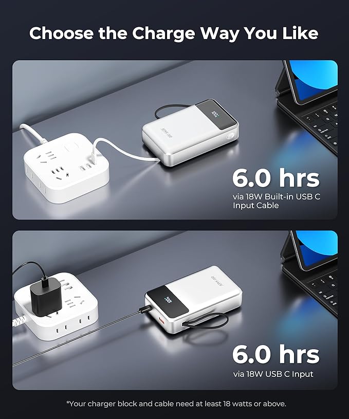 Portable-Charger-Power-Bank Travel Essentials Battery Pack USB C 30000mAh Built - Image 7
