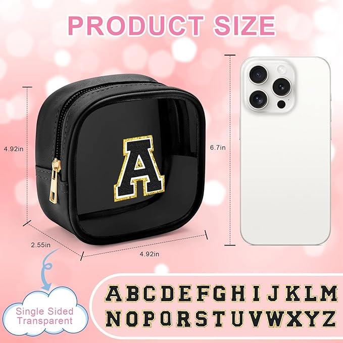 YOOLIFE Mini Clear Makeup Bag Initial Make Up Bag Waterproof Travel Toiletry Bag - Image 3