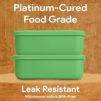 Platinum Silicone Bento Lunch Box Set of 2 – 3 Compartments, Microwave & - Image 4