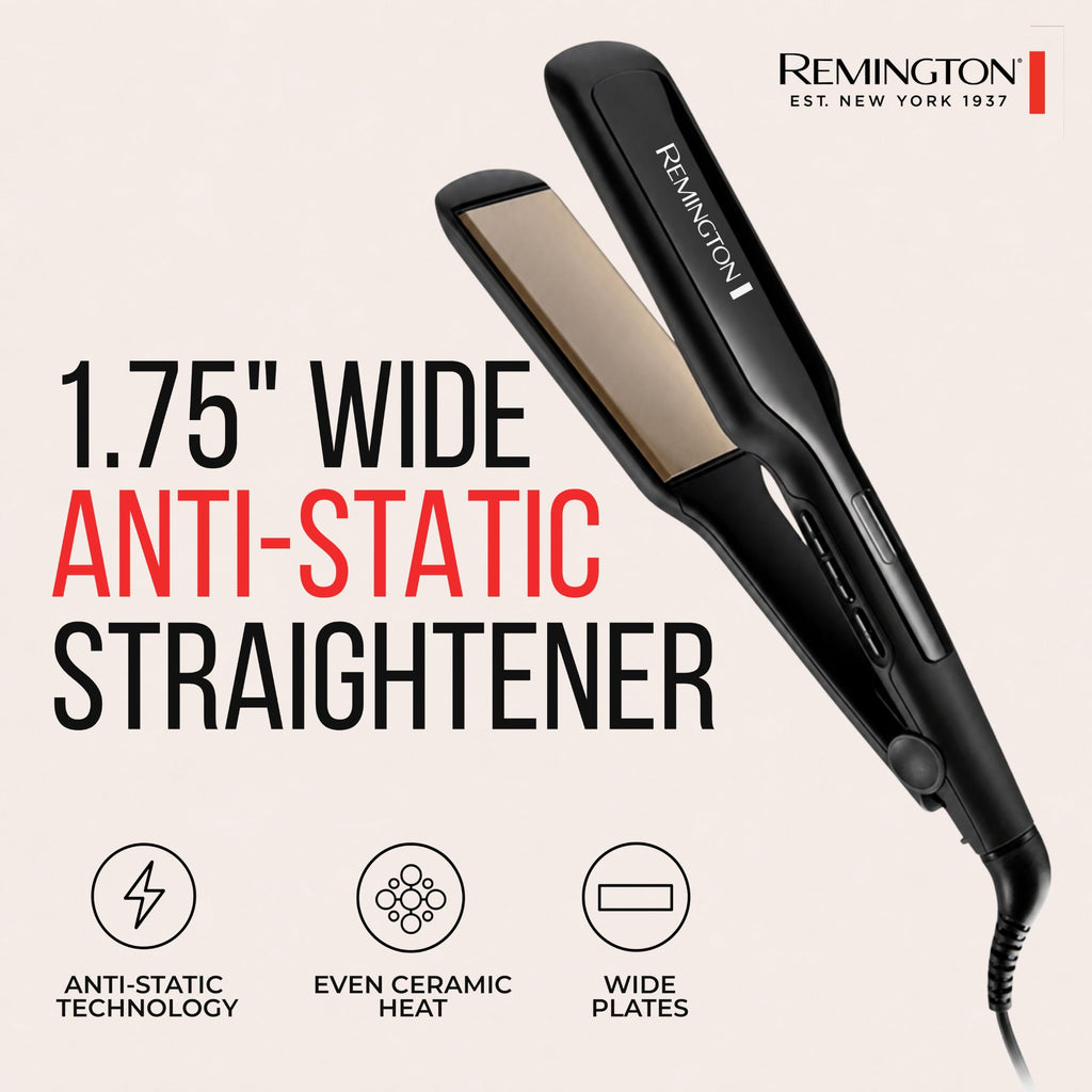 1.75" Anti Static Hair Straightener (Black/Gold / 1 3/4 Inch)