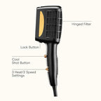 INFINITIPRO BY CONAIR 3-in-1 Styling Hair Dryer, 1875W Hair Dryer and 3 Attachments