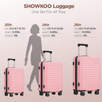 SHOWKOO Luggage Sets 3 Piece Hardside Expandable Suitcase - Image 9