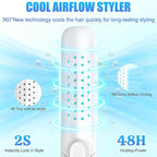 360° Airflow 2-in-1 Curling Iron & Straightener, 5 Temp Ceramic Negative Ion Styler, Cool Air Vents Lock Style, Dual Voltage Professional Hair Styler for Long/Short Hair
