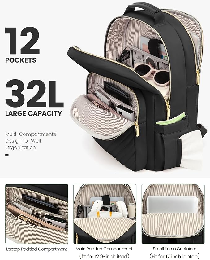 LOVEVOOK Laptop Backpack for Women, Travel Computer Work Bags - Image 2