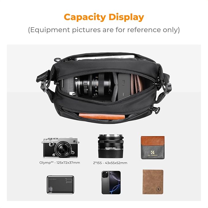 K&F Concept 2 in 1 Sling Bag Everyday Shoulder Bag & Multifunction Photography - Image 2