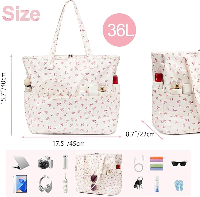 Beach Pool Bags Tote for Women Ladies Large Gym Tote Carry On Bag - Image 7