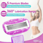 DreamGenius Travel Razors for Women Include 1 Handle and 5 Cartridges, Extra - Image 2