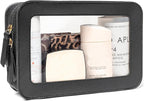 Clear Makeup Bag Small, TSA Approved Portable Toiletry Bag by FFpaw