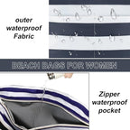 LEDAOU Beach Bag Waterproof Sandproof Women Tote Bag Pool Bag - Image 6