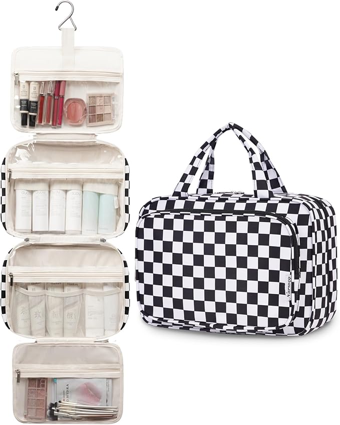 Narwey Travel Toiletry Bag for Women Large Hanging Makeup Bag Organizer - Image 4
