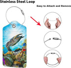 2 Pack Sea Turtle Luggage Tag for Suitcases, Cool Leather Suitcase Labels - Image 2