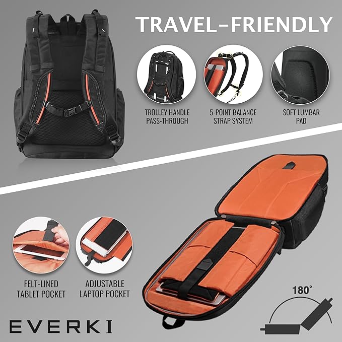 EVERKI Atlas 29.5L Business Laptop Backpack – Travel Backpack - Image 4