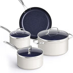 Nuwave Healthy Duralon Blue Ceramic Nonstick Coated 7pc Cookware Set, by NuWave