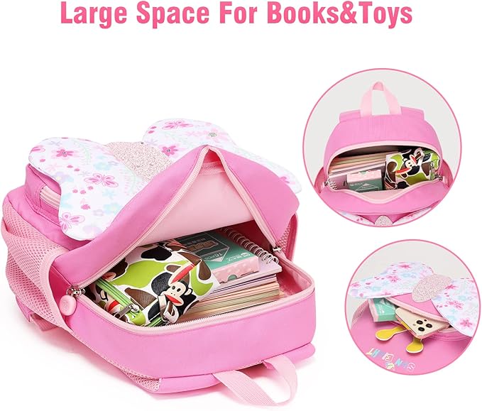 SUN EIGHT Toddler Backpack for Girls Kids Backpack Cute 3D Cartoon School Bag - Image 4