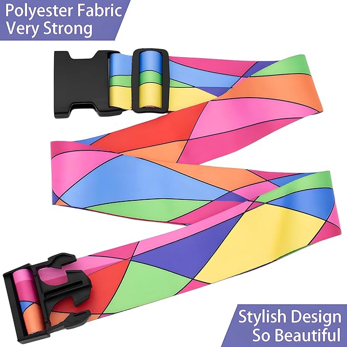 Colorful Luggage Straps for Suitcases, Adjustable Luggage Travel Belts to Keep - Image 5