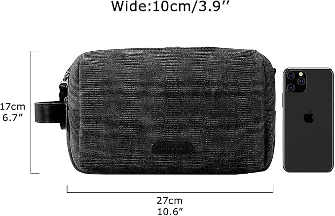 BAGSMART Toiletry Bag for Men, Canvas Travel Toiletry Organizer Dopp Kit - Image 6