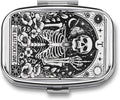 Metal 2 Compartment Pill Organizer Travel Friendly Portable Compact Pill Box by Choosetheproductsyoulike