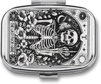 Metal 2 Compartment Pill Organizer Travel Friendly Portable Compact Pill Box by Choosetheproductsyoulike