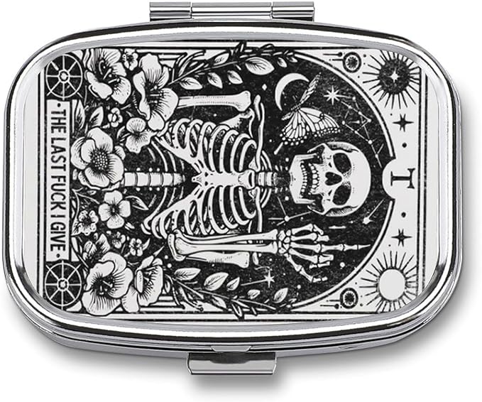 Metal 2 Compartment Pill Organizer Travel Friendly Portable Compact Pill Box by Choosetheproductsyoulike