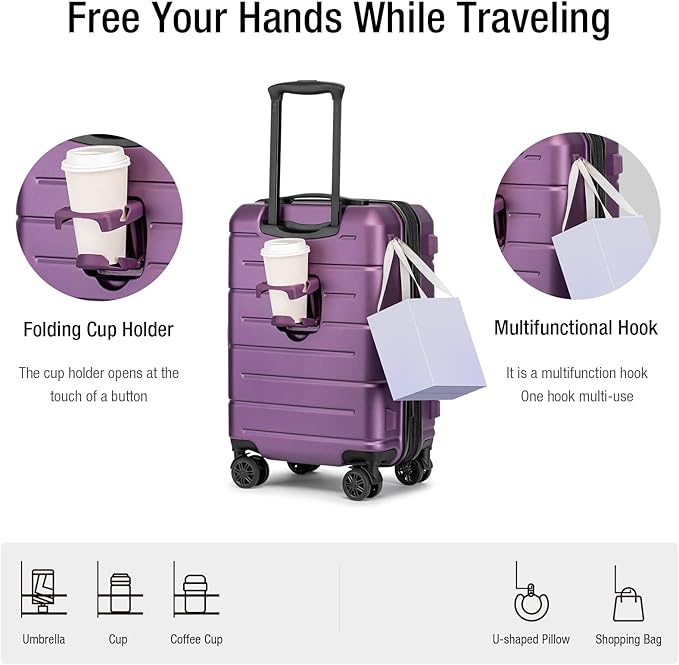 KYME Hardside Expandable Carry On Luggage 22x14x9 Airline Approved - Image 3
