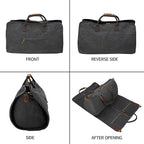 2 in 1 Canvas Leather Suit Luggage Garment Bag - Image 3