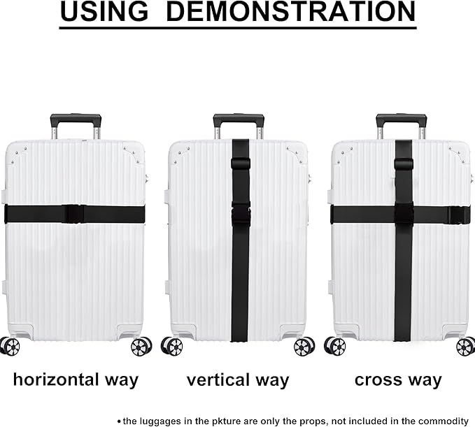Luggage Straps for Suitcases TSA Approved Travel Belt 8 Pack by Chelmon - Image 5