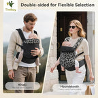 Reversible Baby Carrier – Black Solid & Leopard Print; Lightweight & Breathable - Image 2