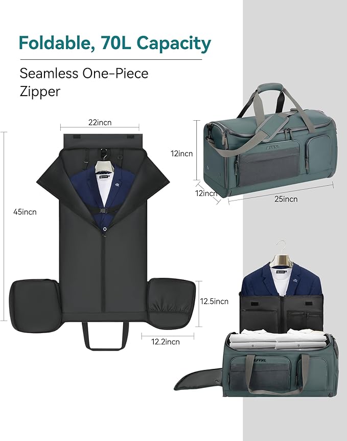 Large 3 In 1 Waterproof Garment Duffle Bags - Image 3