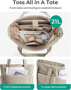 BAGSMART Tote Bag for Women, Lightweight Puffy Tote Bag - Image 4