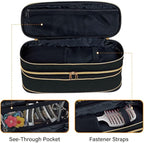 Hair Dryer Travel Carrying Case, Curling Iron Storage Bag, Slim Expandable Handheld Dual-Layer Travel Storage Bag for Dryer/Hair Tool Organizer/Style Organizer