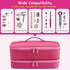 Travel Carrying Case for Hair Dryer for Shark Flexstyle Double-Layer Hair Accessories Tools Storage Bag for Revlon Hairdryer Styler Organizer (P-Pink)