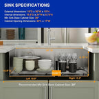 Dcolora 36 Inch Large Double Bowl Low-Divide Kitchen Sink Undermount 16 Gauge - Image 4
