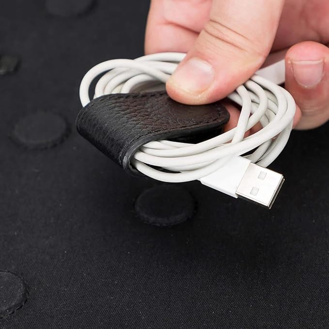 Medicine Handmade Leather Cable Organizer Bag – Full-Grain Leather Travel Tech - Image 5
