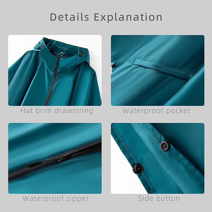 Cloak raincoat Unisex poncho Adult hooded men and women - Image 4