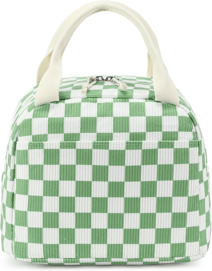 Bluboon Lunch Bag for Women Men Cute Corduroy Lunch Tote Bags Reusable - Image 8