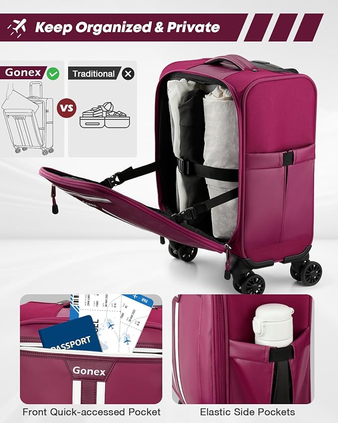 Gonex 16 inch Underseat Carry On Luggage - Image 4
